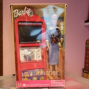 Barbie Teacher Doll with Red Classroom Accessories